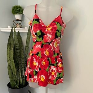 Vintage Floral One Piece Newport News Swim suit Size 6
